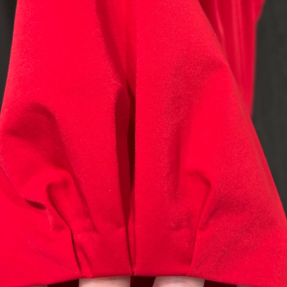 Diane Von Furstenberg Puff Sleeve Button-up Midi Dress - Red Size 2 - Picture 10 of 13
